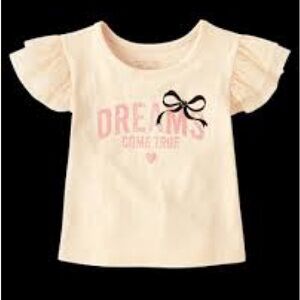 Cream Kids Shirt with Bow Accent